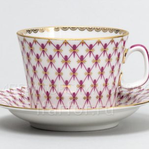 Чашка с блюдцем чайная Сетка-Блюз 1/2 Молодежная