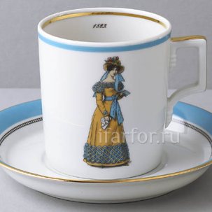 Чашка с блюдцем в подарочной коробке Modes de Paris 1823 1/2 Гербовая