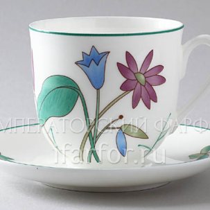 Чашка с блюдцем Флорентийские цветы. Цветы луговые 1/2 Ландыш 2
