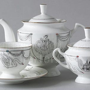 Сервиз чайный Волшебное лебединое озеро 6/14 Айседора