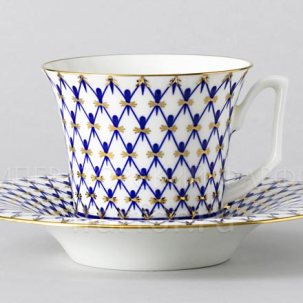 Чашка с блюдцем чайная Кобальтовая сетка 1/2 Юлия