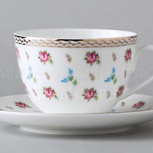 Чашка с блюдцем чайная Цветочный вальс 1/2 Весенняя-2
