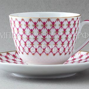 Чашка с блюдцем чайный Сетка-Блюз 1/2 Весенняя