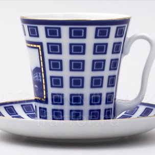 Бокал с блюдцем Старо-Калинкин мост 1/2 Ленинградский