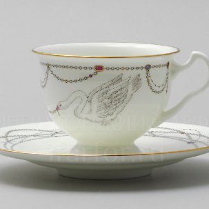 Чашка с блюдцем чайная Волшебное лебединое озеро 2 1/2 Айседора