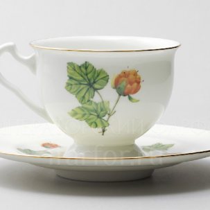 Чашка с блюдцем чайная Цветы и ягоды. Морошка 1/2 Айседора