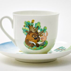 Чашка с блюдцем Винни-Пух. Дерево 1/2 Ландыш