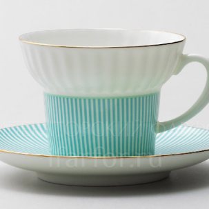 Чашка с блюдцем чайная Геометрия 3 1/2 Волна