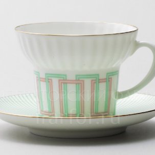 Чашка с блюдцем чайная Геометрия 4 1/2 Волна