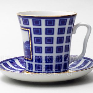 Бокал с блюдцем Мост Ломоносова 1/2 Ленинградский