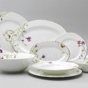 Сервиз столовый Цветущий горошек 6/24 Премиум