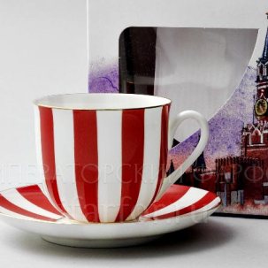 Чашка с блюдцем в подарочной коробке Да и нет (красный) 1/2 Ландыш