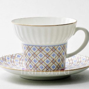 Чашка с блюдцем чайная Геометрия 6 1/2 Волна