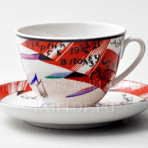 Чашка с блюдцем чайная Красный флаг 1/2 Весенняя