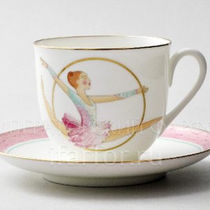 Чашка с блюдцем Художественная гимнастика. Обруч 1/2 Ландыш
