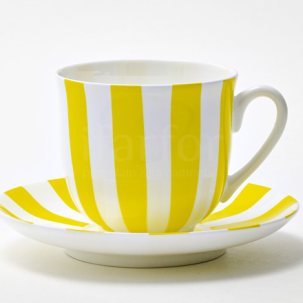 Чашка с блюдцем Да и нет (желтый) 1/2 Ландыш