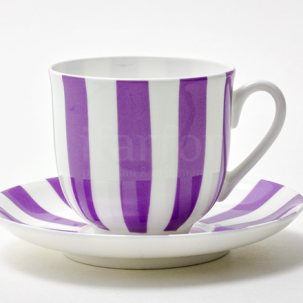 Чашка с блюдцем Да и нет (фиолетовый) 1/2 Ландыш