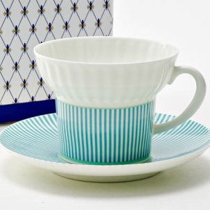 Чашка с блюдцем чайная Геометрия 3 1/2 Волна