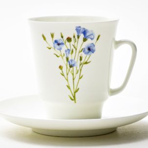 Чашка с блюдцем кофейная Цветы и ягоды. Лен Home 1/2 Майская