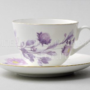 Чашка с блюдцем чайная Нежный пион (сиреневый) 1/2 Весенняя-2