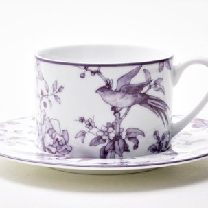 Чашка с блюдцем чайная Monplaisir Violet Монплезир фиолетовый 1/2 Соло