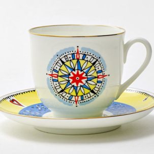 Чашка с блюдцем кофейная Вега 1/2 Ландыш