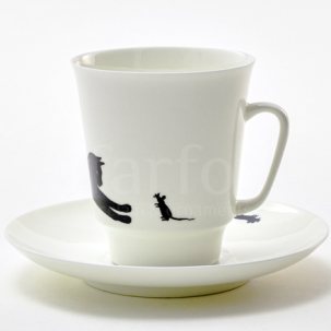Чашка с блюдцем кофейная Кошки-мышки 1/2 Майская