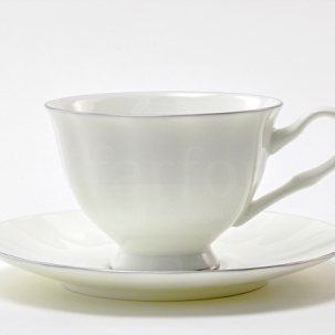 Чашка с блюдцем чайная Платиновая лента 1/2 Нега