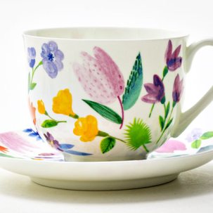 Чашка с блюдцем чайная Primavera 1/2 Ландыш 345 мл.