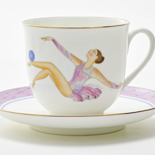 Чашка с блюдцем Художественная гимнастика. Мяч 1/2 Ландыш