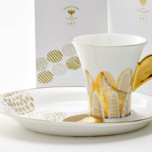 Чашка с блюдцем в подарочной коробке White 1/2 Модерн