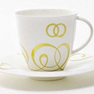 Чашка с блюдцем чайная Колечки 1/2 Оливия