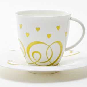 Чашка с блюдцем чайная Сердечки 1/2 Оливия
