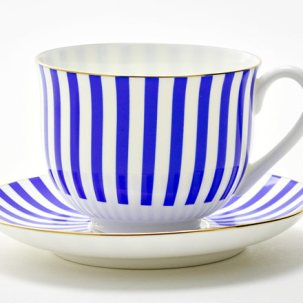 Чашка с блюдцем чайная Да и нет. Лазурный 1/2 Ландыш