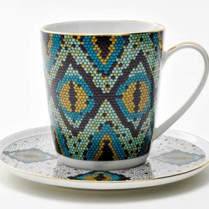 Чашка с блюдцем чайная Боа зеленый 1/2 Колокол