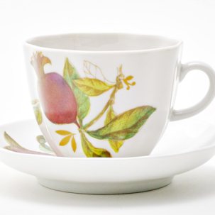 Чашка с блюдцем кофейная Гранаты 1/2 Тюльпан