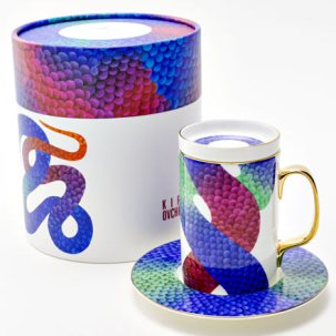 Бокал с блюдцем и крышкой в подарочной коробке Лунный змей Тор