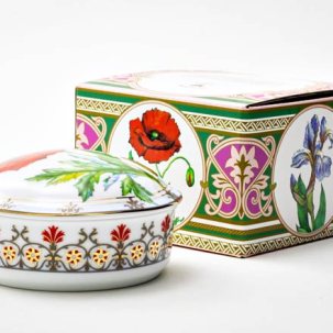 Туалетная коробочка в подарочной коробке Цветы и ягоды России. Мак восточный Круглая
