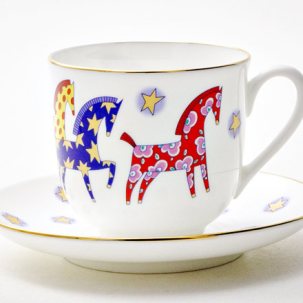 Чашка с блюдцем Год лошади 1/2 Ландыш 2