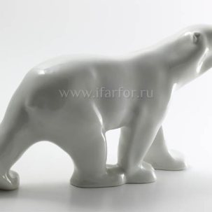 Скульптура Медведь идущий б.р. Белый