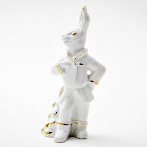 Скульптура Заяц с елкой Золотая елочка