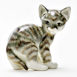 Скульптура Кошка Серая