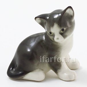 Скульптура Котенок Парамоша Серый