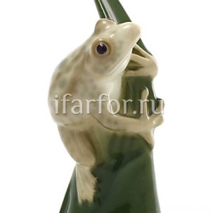 Скульптура Лягушка на листике Мраморная