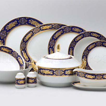 Сервиз столовый «Золотая роза Кобальт» 6/28