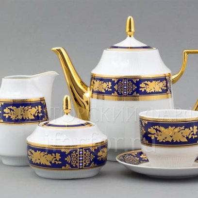 Сервиз чайный «Золотая роза Кобальт» 6/17