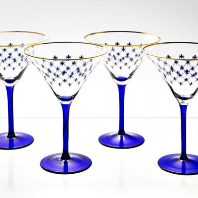 Набор бокалов для мартини Кобальтовая сетка 4/4 Европейская