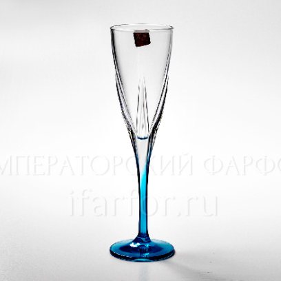 Фужер для шампанского Бирюзовый Cristalleria Fusion