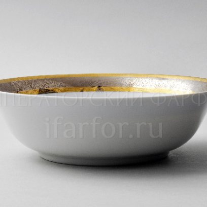 Салатник Широкий кант платина золото Опал