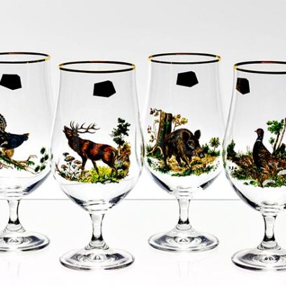 Набор бокалов для пива «Beercraft Охота» 4/4 Форма: Crystalex. Хрустальное стекло. 380 мл.